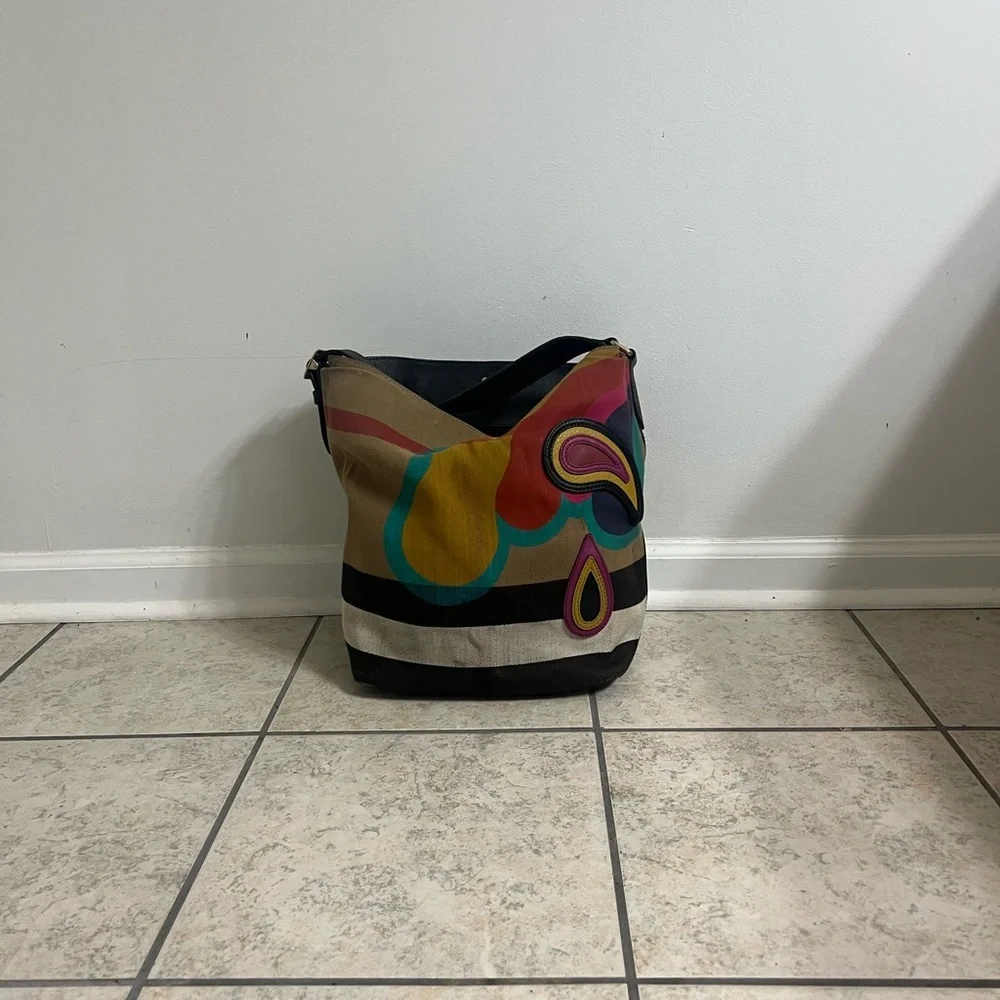 Burberry  Canvas Mega Check Medium Ashby Pop Elements Hobo Handbag - Picture 11 of 14